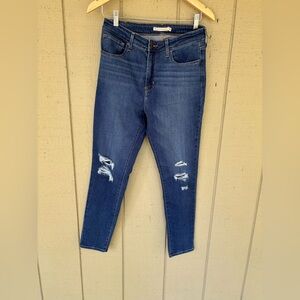 Levi's Blue Skinny Distressed Jeans